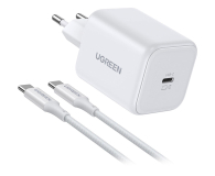 Ładowarka i akumulator UGREEN Ładowarka sieciowa X524 USB-C GaN 45W + kabel 1m biała